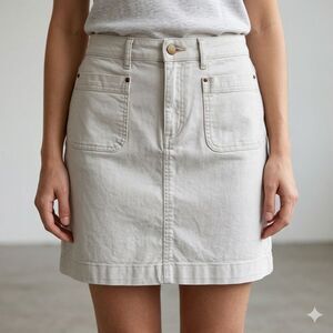 Boden Skirt Womens 12 Ivory Cream Utility Front Pocket Y2K